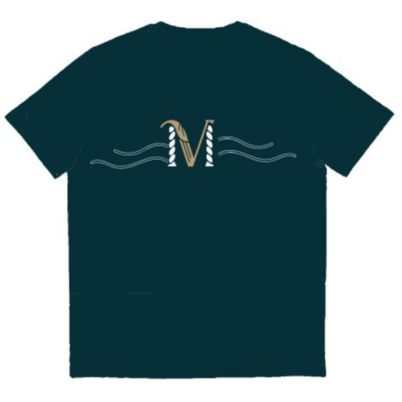 T-shirt ottanio con logo, Taglia M